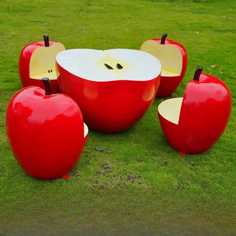 

Орнамент на открытом воздухе из стекловолокна, мультяшное сиденье, парковка, живописное украшение места, стол, табурет