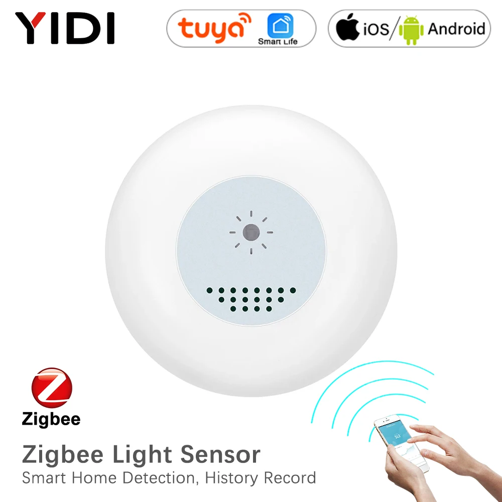 Zigbee Smart Light Sensor ความสว่างความสว่างการตรวจจับไร้สาย Tuya APP ควบคุมเครื่องตรวจจับอัตโนมัติแสงบ้านอัจฉริยะ