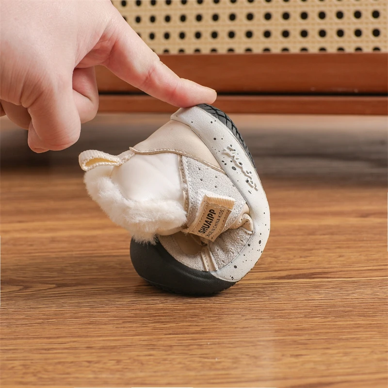 الخريف الشتاء طفل الفتيان الفتيات الثلوج الأحذية في الهواء الطلق يندبروف مقاوم للماء أفخم الأطفال أحذية عدم الانزلاق لينة وحيد طفل أطفال الأحذية #5