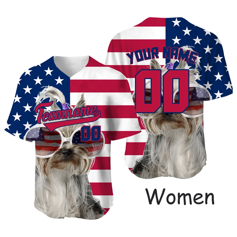 Sublimation Blanks Custom Shirt Women Baseball Jersey Fitness Team Game Training Sportswear Femme Blouse Hip Hop Streetwear