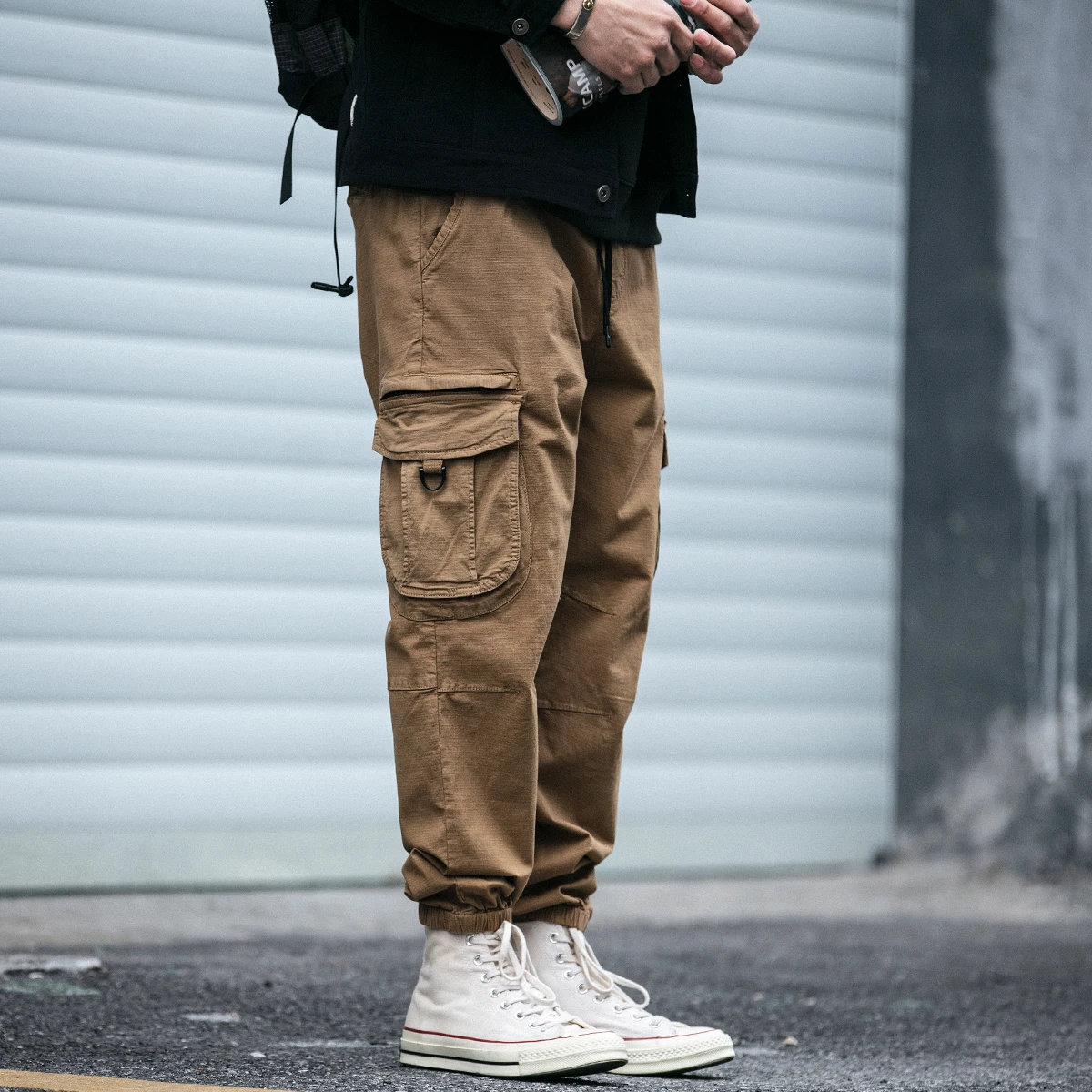 2022 Spring American Casual Cargo Pants Men Japanese Streetwear Loose Fashion Joggers Harajuku Army Green Jogging Trousers