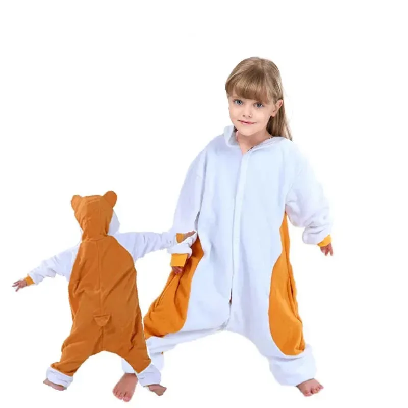 l2025l nuevos niños hámster dibujos animados Cosplay Onesies unicornio niños bebé Animal pijamas de Halloween niños niñas lindo H fy1;