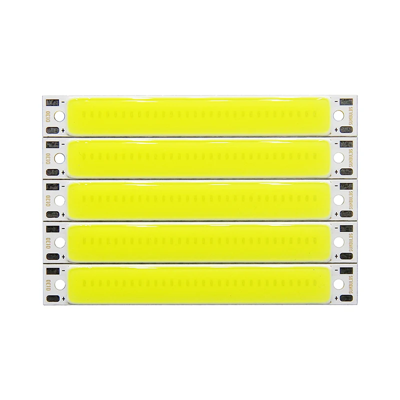 Diskon besar 3V 3.7V DC 60mm 8mm Strip COB LED 3W hangat putih dingin biru COB merah sumber cahaya LED untuk DIY lampu kerja sepeda