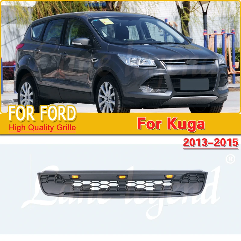 RACING GRILL GRILLS BUMPER MASK FIT FOR FORD KUGA ESCAPE 2013-2015 CAR GRILLE Car Styling Air Intake Grille  Car Accessories