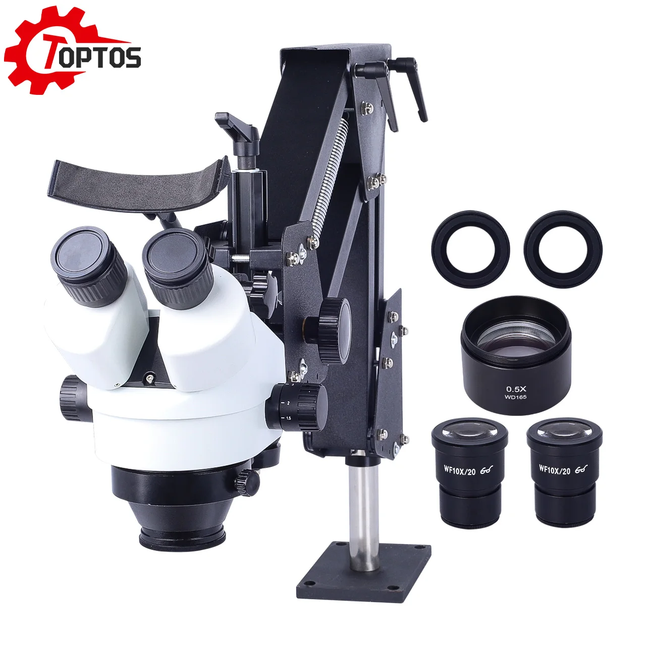 

TOPTOS Jewelry Repair Binocular Stereo Microscope | Inlay Microscope with Spring Stand