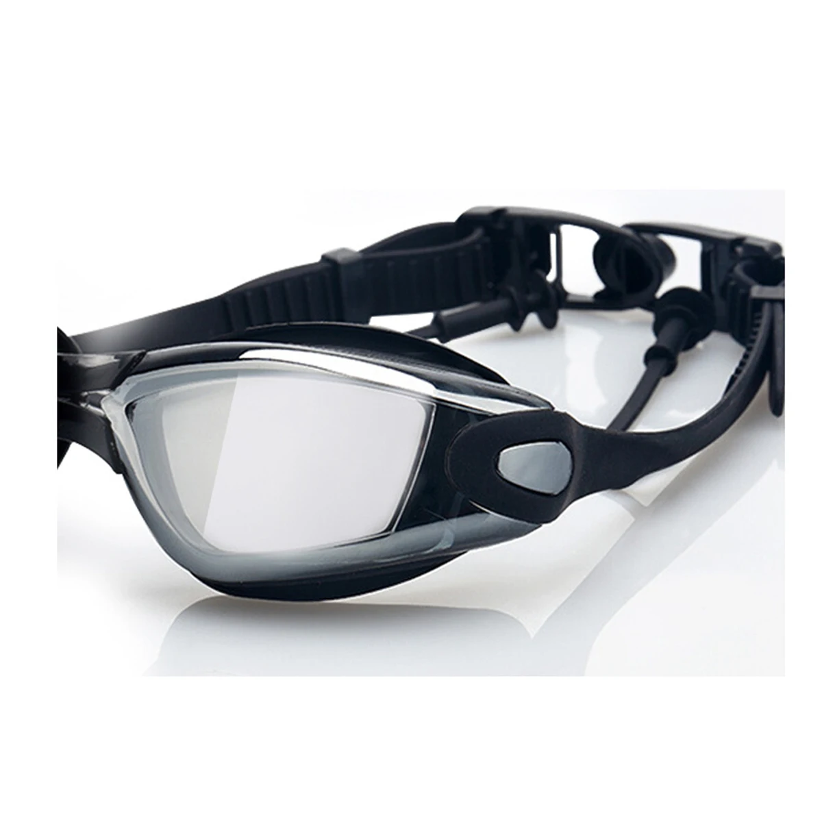 

Adult Swimming Goggles Anti Fog UV Protection Glasses Black Sports Swim Sets Adjustable Strap Lightweight For Men Women Myopia