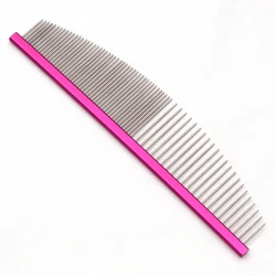 Puppy Grooming Comb Aluminum Handle Pink Brush for Dog and Cat Dog Hair Care Cat Pets Combs Hairbrush Cat Dog Grooming Comb 7901