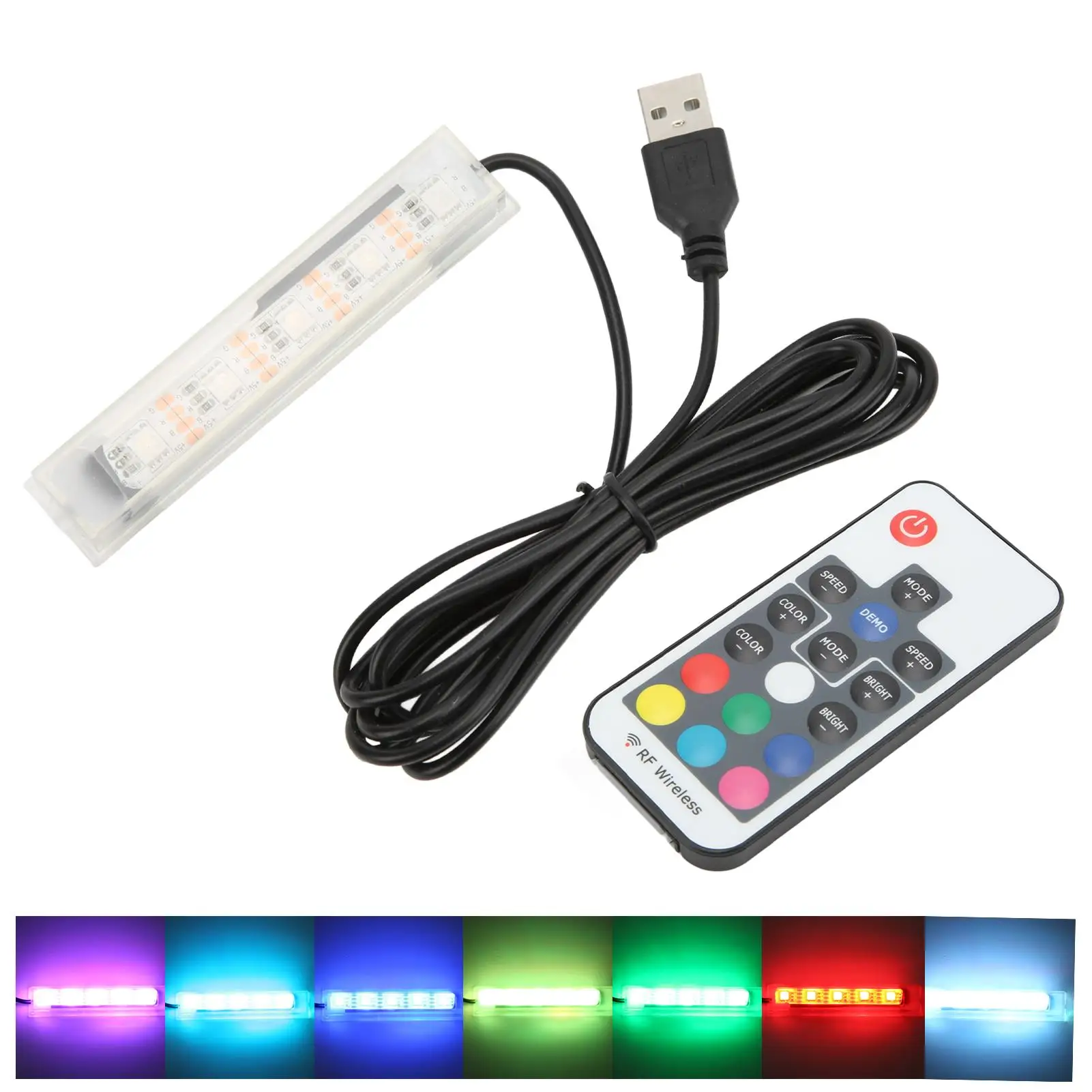 USB Mini Aquarium Light Remote Control LED Lamp for Colorful Fish Tank Decoration