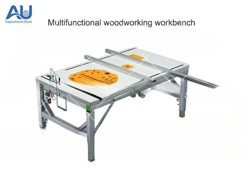 Folding Lifting Workbench Multifunctional Woodworking Table with Sliding Saw