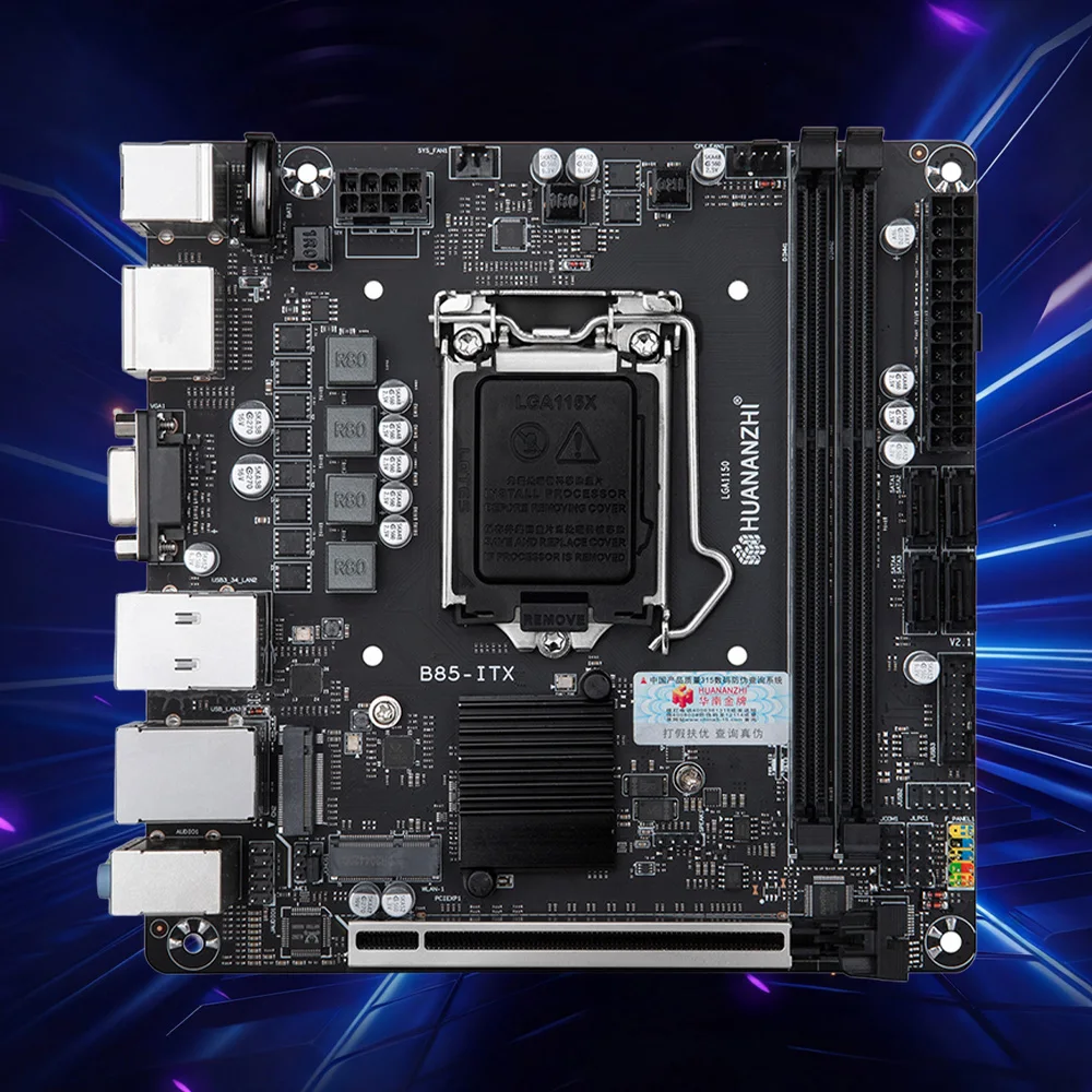 

HUANANZHI B85-ITX Motherboard Support LGA1150 4th Gen Processors 2*DDR3 Max Supports 16GB Dual Gigabit Network Cards Motherboard