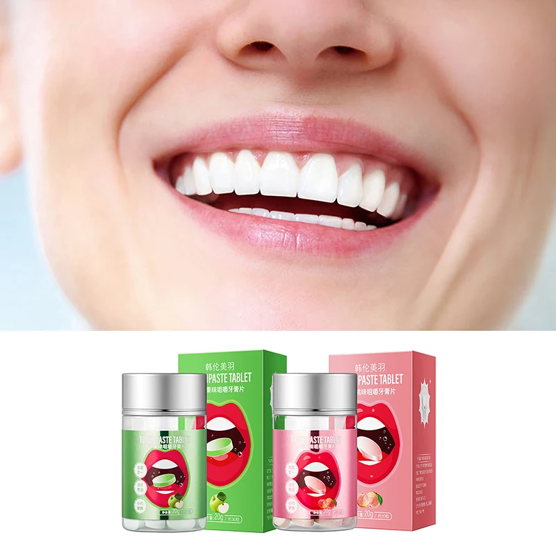 

30 Capsules Fruit Flavor Chewable Solid Toothpaste Repairing Care For Teeth Mouth Freshener Removal Tooth Stains Travel Portable