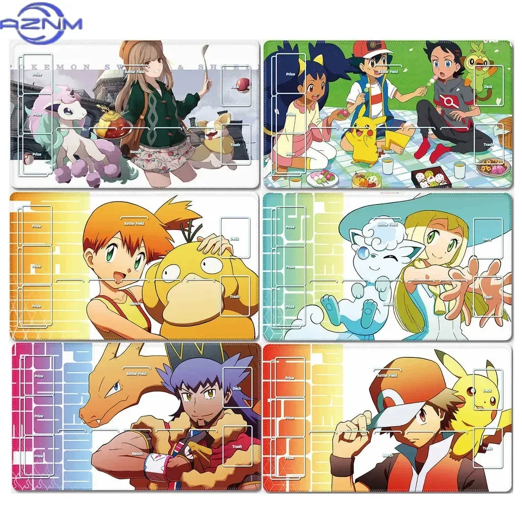 Popular Pokemon Trainer Art Mouse Pad, PTCG Playmat, Trading Card Game Table Mat