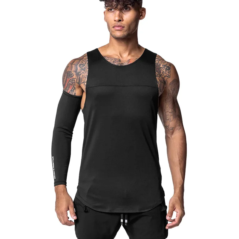 Gym Tank Top Men's Running Vest Basketball Jersey Bodybuilding Workout Stringer Singlets Training Fitness Sleeveless Sport Shirt