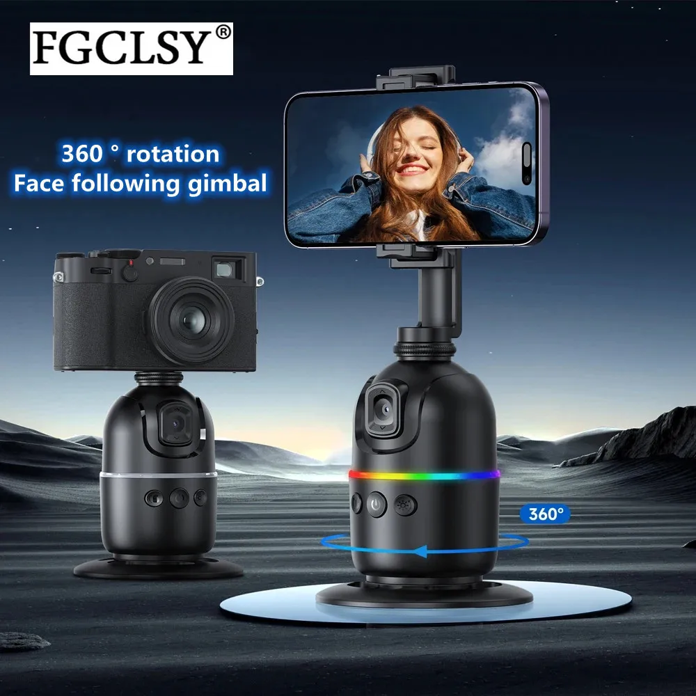 FGCLSY 2024 AI Smart Gimbal 360° Auto Face Tracking Gimbal All-in-one Rotation For Smartphone video Vlog Stabilizer Phone Holder