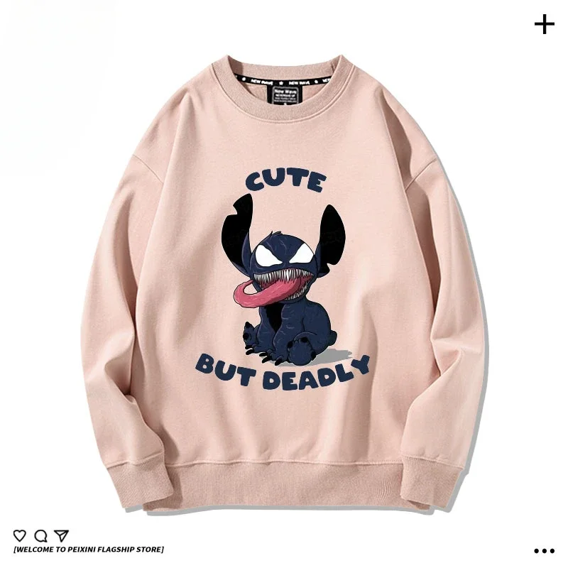 Disney Stitch Creative Painting Anime Casual Loose Fashion Sweatshirt Y2k Clothes