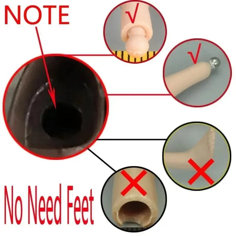 1/6 Scale Female High-heel Boots Girl Solid Shoes for 12'' Action Detachable-feet Figure Toys