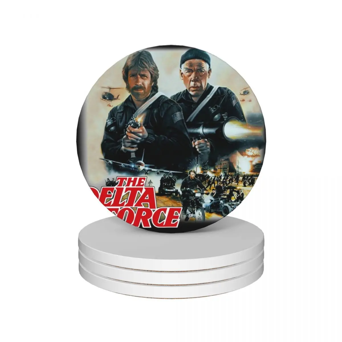 

Chuck Norris - Delta Force Ceramic Coasters (Set of 4) eat table customized ceramic set for drinks Coasters