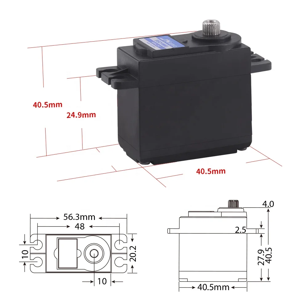 JX PS-5521MG 20 кг аналоговый сервопривод с большим крутящим моментом, стандартная металлическая шестерня для радиоуправляемых автомобилей, роботов, самолетов и лодочных двигателей