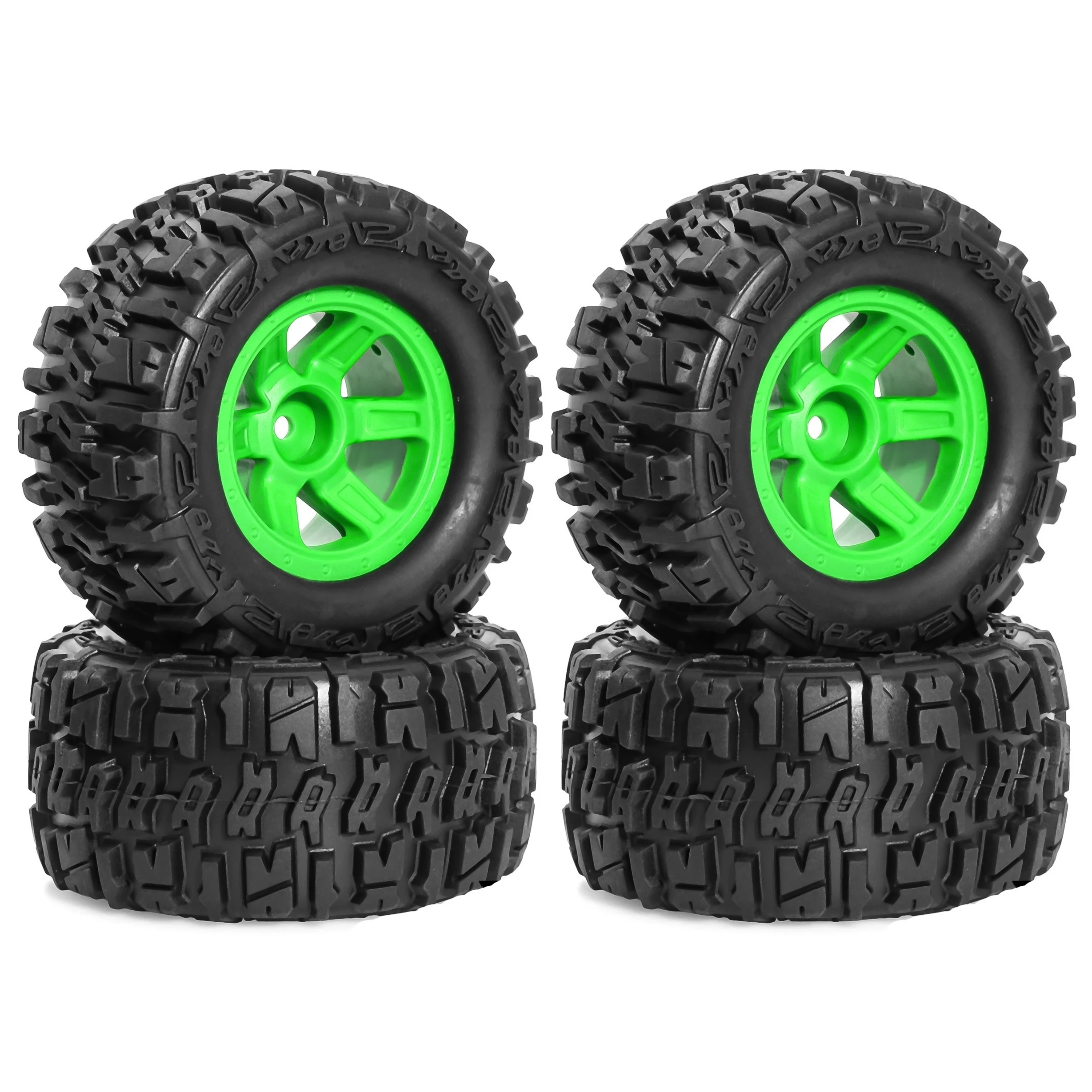 4 stuks 90mm RC Monster Truck Banden Wielen 12mm Hex voor E-Revo/MJX/SCY/HBX 1/16 Off-Road Buggy Auto Upgrade Parts16101 16207