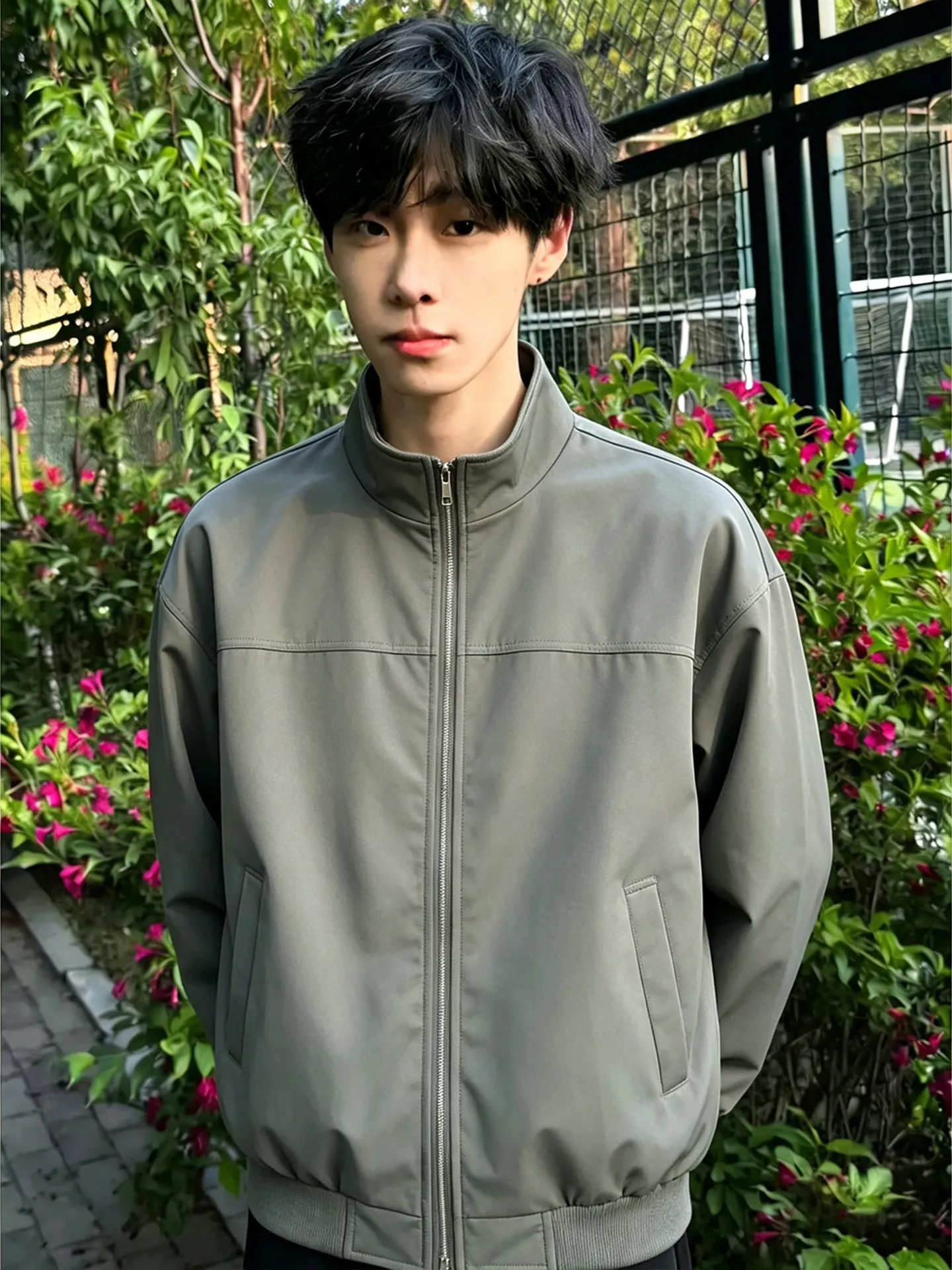 Retro Flight Jacket Men's Short CleanFit American Style Collar Baseball Coat Waterproof Outerwear Loose Fit Youth Fashion