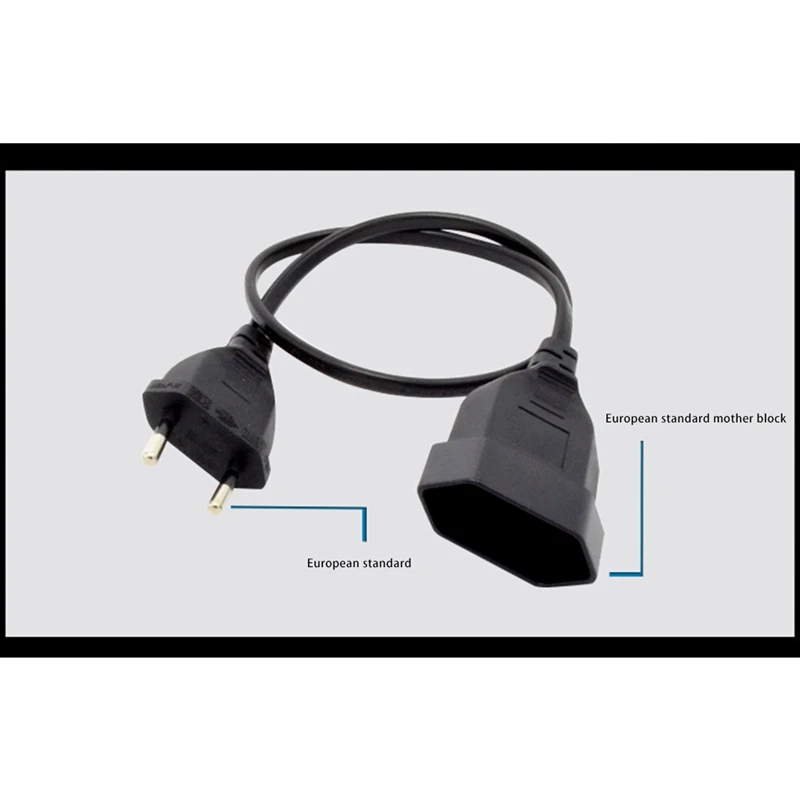 European EU 2 Prong Male To Female Power Extension Cord Cable For PC Computer PDU UPS