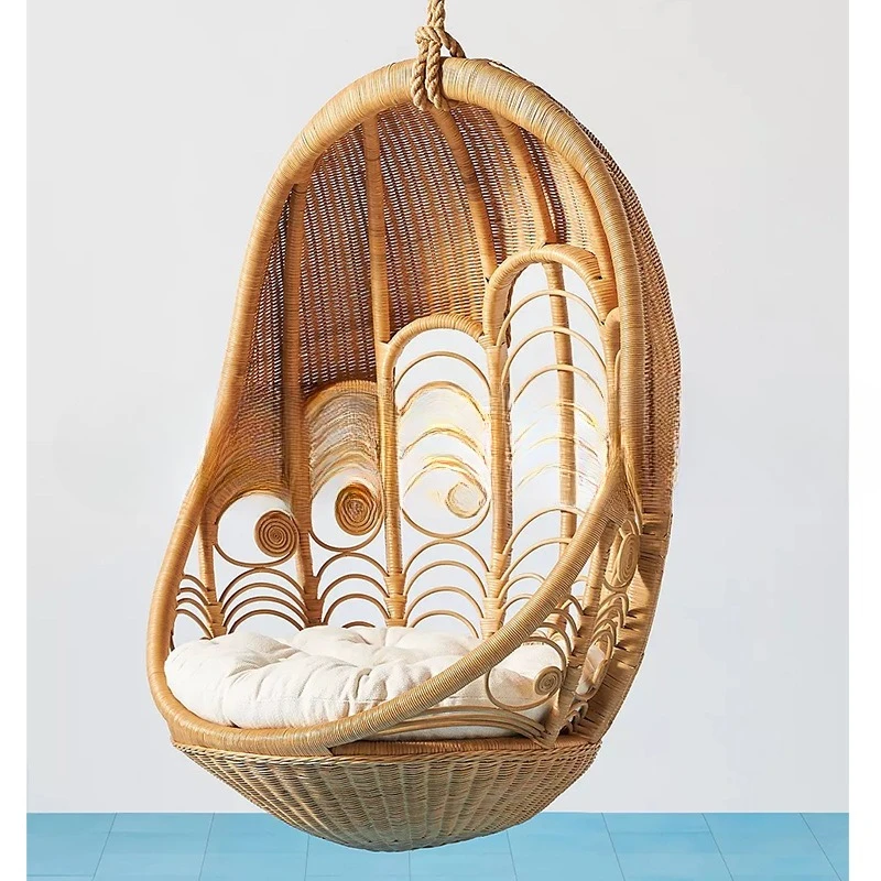 

Peacock Hanging Chair Indoor Hanging Basket Rattan Living Room Rocking Chair Balcony Swing