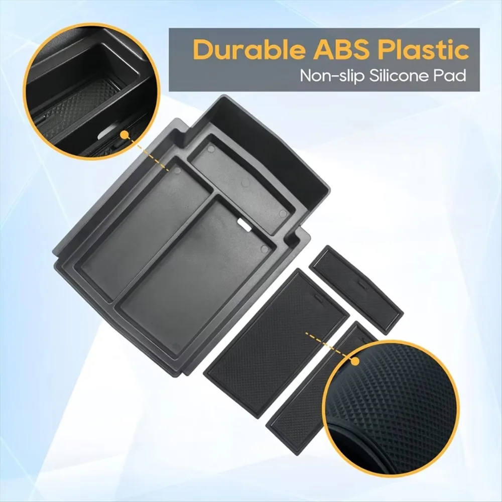ZF- F Organizador de consola central para Toyota BZ4X Subaru Solterra 2023 2024, caja de almacenamiento con reposabrazos, bandej