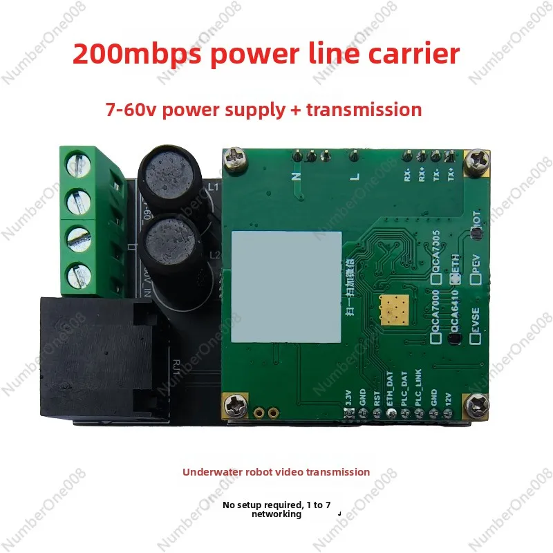 

Power carrier Ethernet communication module for qca6410 video transmission, underwater robot 200Mbps compatible