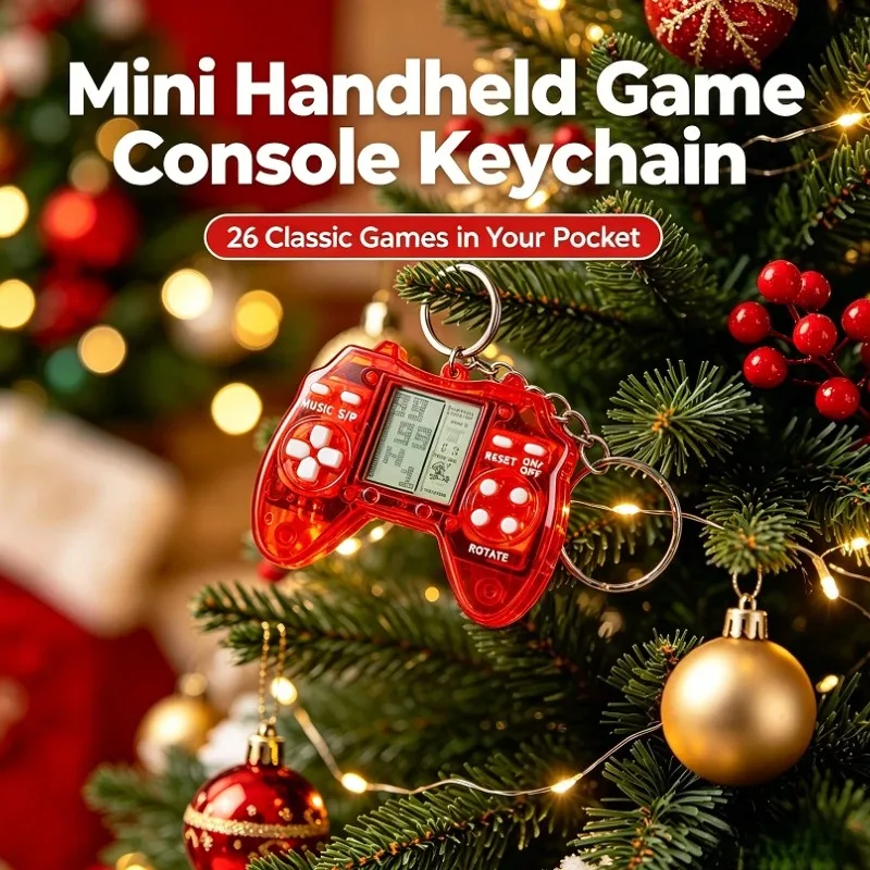 Special Transparent Gamepad Shaped Mini Game Keychain Classic Retro Games Portable Pocket Gaming Device For Christmas Presents