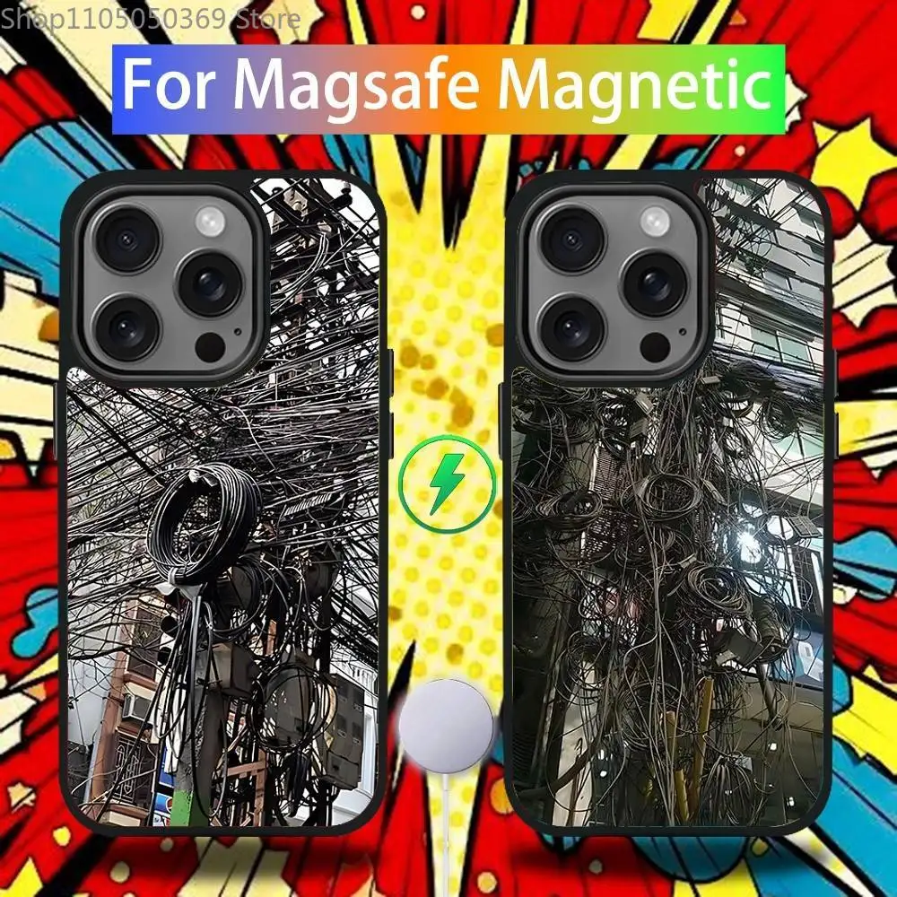 

Vintage Wires Messy Rusty Phone Case For iPhone 17,16,15,14,13,12,11,Pro,Max,Plus,Mini,SE4,E Magnetic Magsafe Wireless Charging