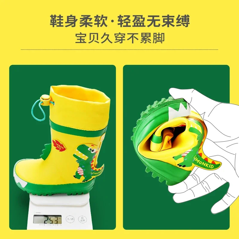 Unicorn Shark Children Rain Boots Cartoon Duck Animals PVC Boys Girls Water Shoes Fashion Waterproof Anti Slip Kids Rain Shoes