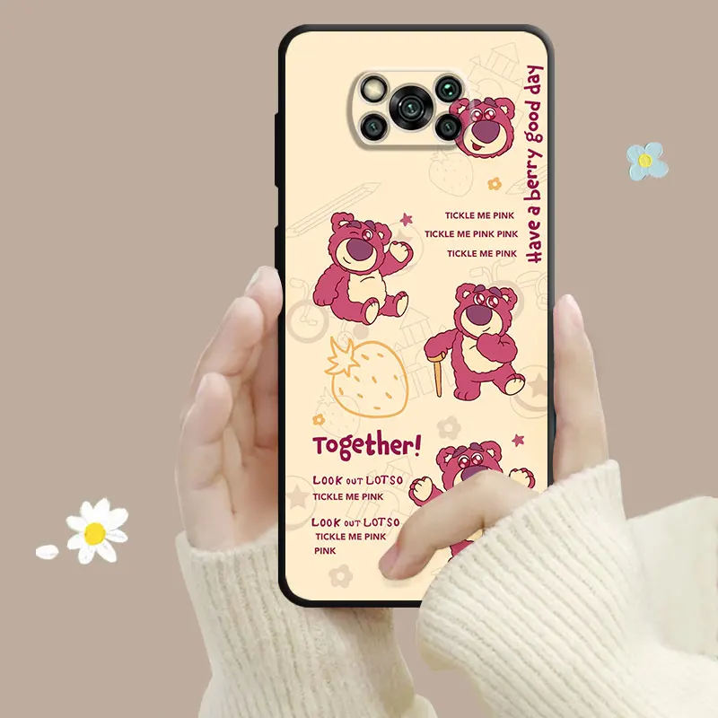 Disney Cartoon Pooh Bear Lotso Phone Case For Xiaomi Poco X3 NFC F5 Mi 11T for Huawei P30 P40 for Honor X8a X8 90 for Pixel 7