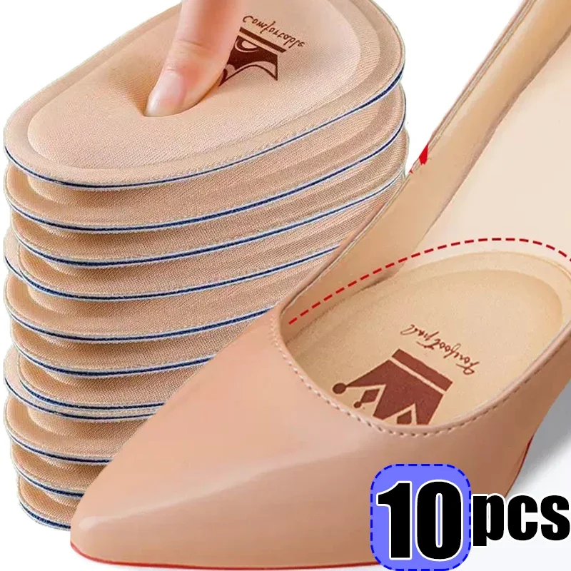 1/2/5pairs Women Non-slip Crown Forefoot Pads Pain Relief Insert Half Size Insoles Cushions Anti-pain Orthopedic Half Paddings