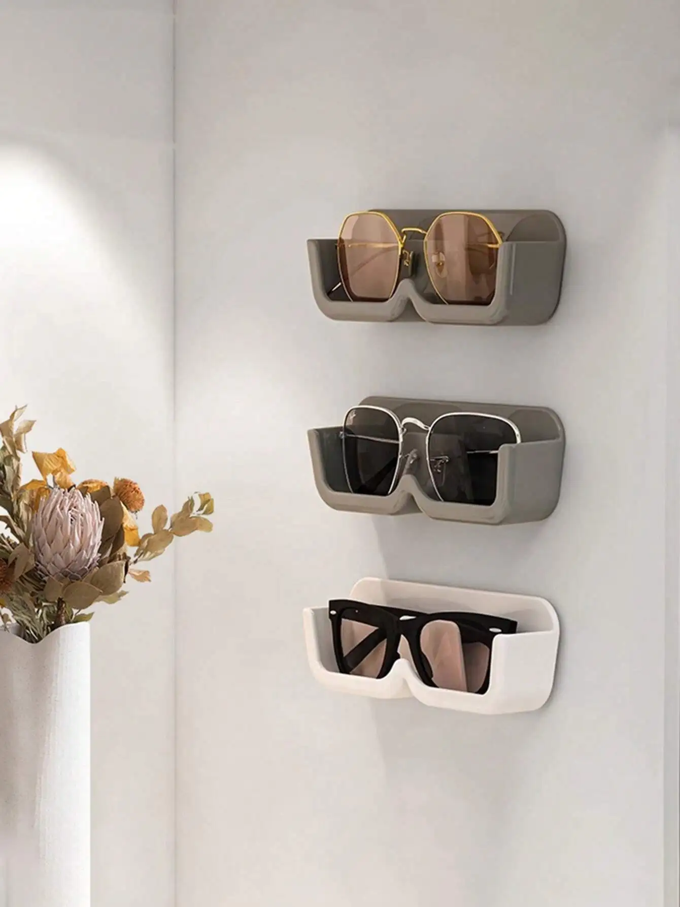 1pc High-End Sunglasses Display Shelf & Eyeglasses  Box For Wall Mounting Without Drilling