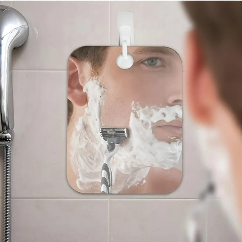 1Pcs Shower Acrylic Mirrors Frameless Wall-mounted Anti-drop Travel Shaving Makeup And Bathing Acrylic Mirrors Gift For Dads