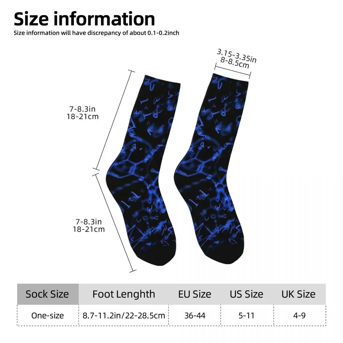 Scientific With Chemistry Formulas Socks Harajuku Sweat Absorbing Stockings All Season Long Socks for Unisex Valentine's Day