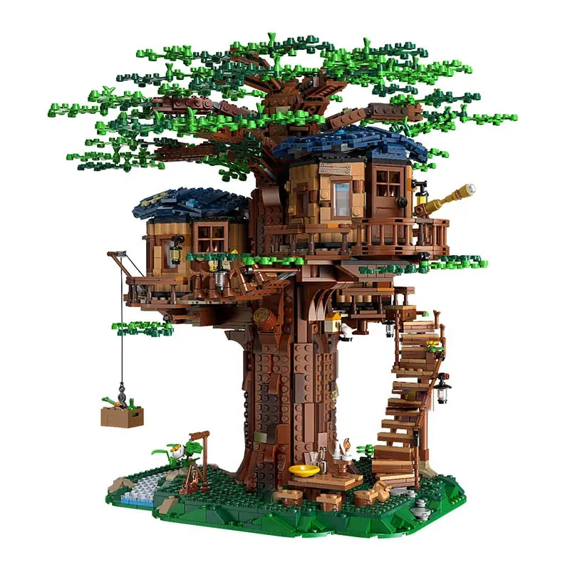 3036 PCS Building Blocks Bricks Tree House Two Colors Leaves Compatible 21318 6007  Christmas Birthday Toy Gift IN STOCK