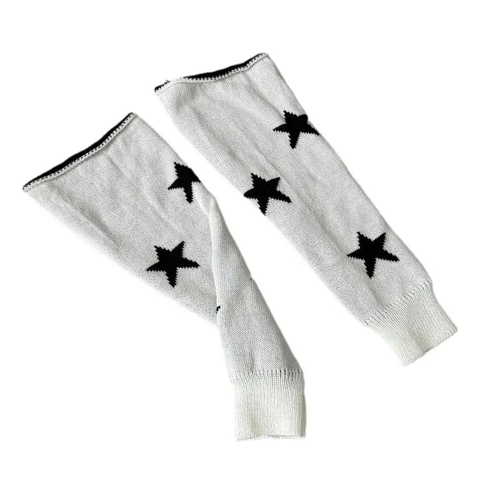 Fashion Five Pointed Star Knitted Foot Cover Y2K Double-sided Wear Women Leg Warmers Kawaii Soft Long Tube Sock Autumn/Winter