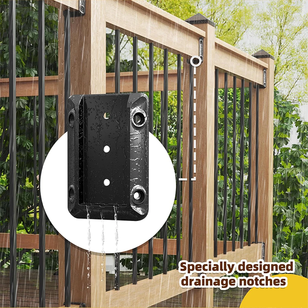 40 sets of deck connectors galvanized steel sturdy kit 1.55x3.4in connector, carbon deck to with screws (black)