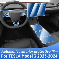 Per TESLA Model 3 2023 2024 schermo di navigazione del pannello del cambio pellicola protettiva per interni automobilistici accessori antigraffio