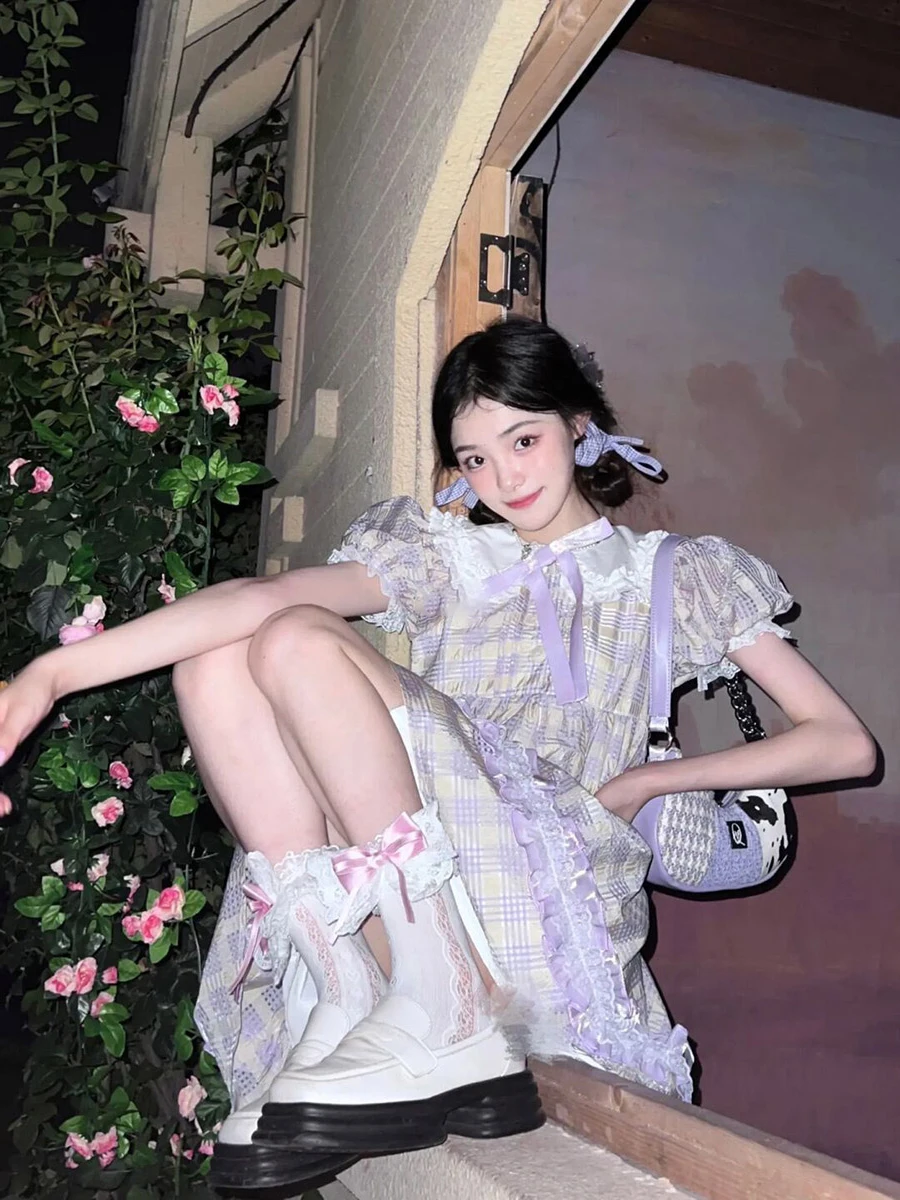

Sweet Tea Break Initial Lolita Dr Doll Collar Plaid Women's Sle Summer 2025 High-End Forest System Lolita Dr