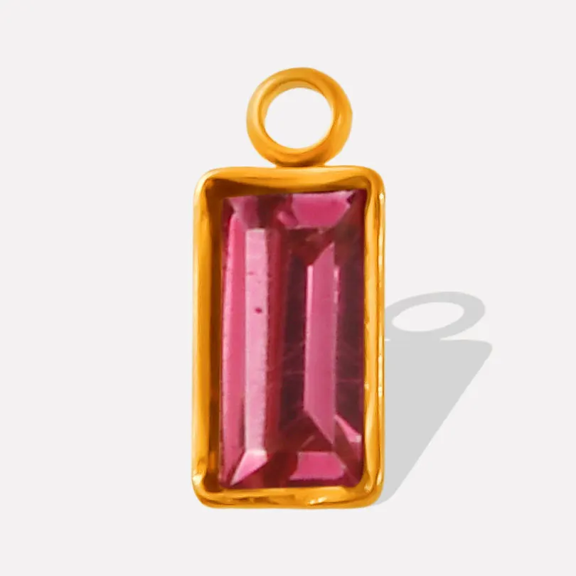 10pcs New Fashion Rectangle Crystal Gloss Stainless Steel Pendant Colorful High Quality Charms Hand Diy Make Earring Accessories