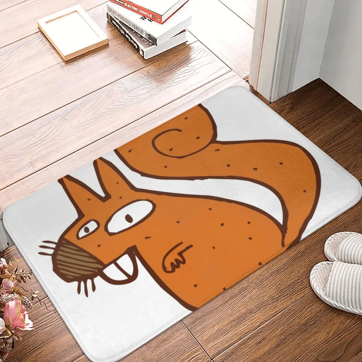 Cute Cartoon Squirrel Non-slip Doormat Floor Mat Washable Carpet Rug for Kitchen Entrance Home Balcony Footpad Mats