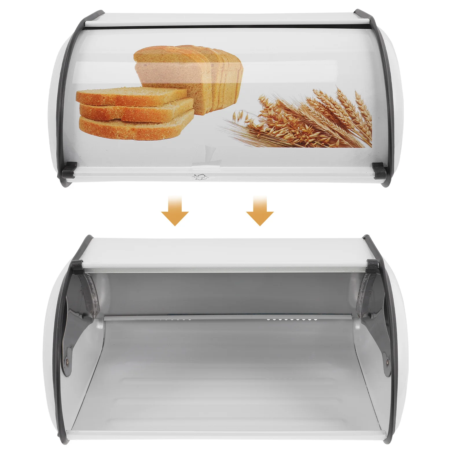 

Bread Box Metal Household Kitchen Countertop Bread Bin Storage Container Tabletop Organizer for Shop Home Kitchen Organizer