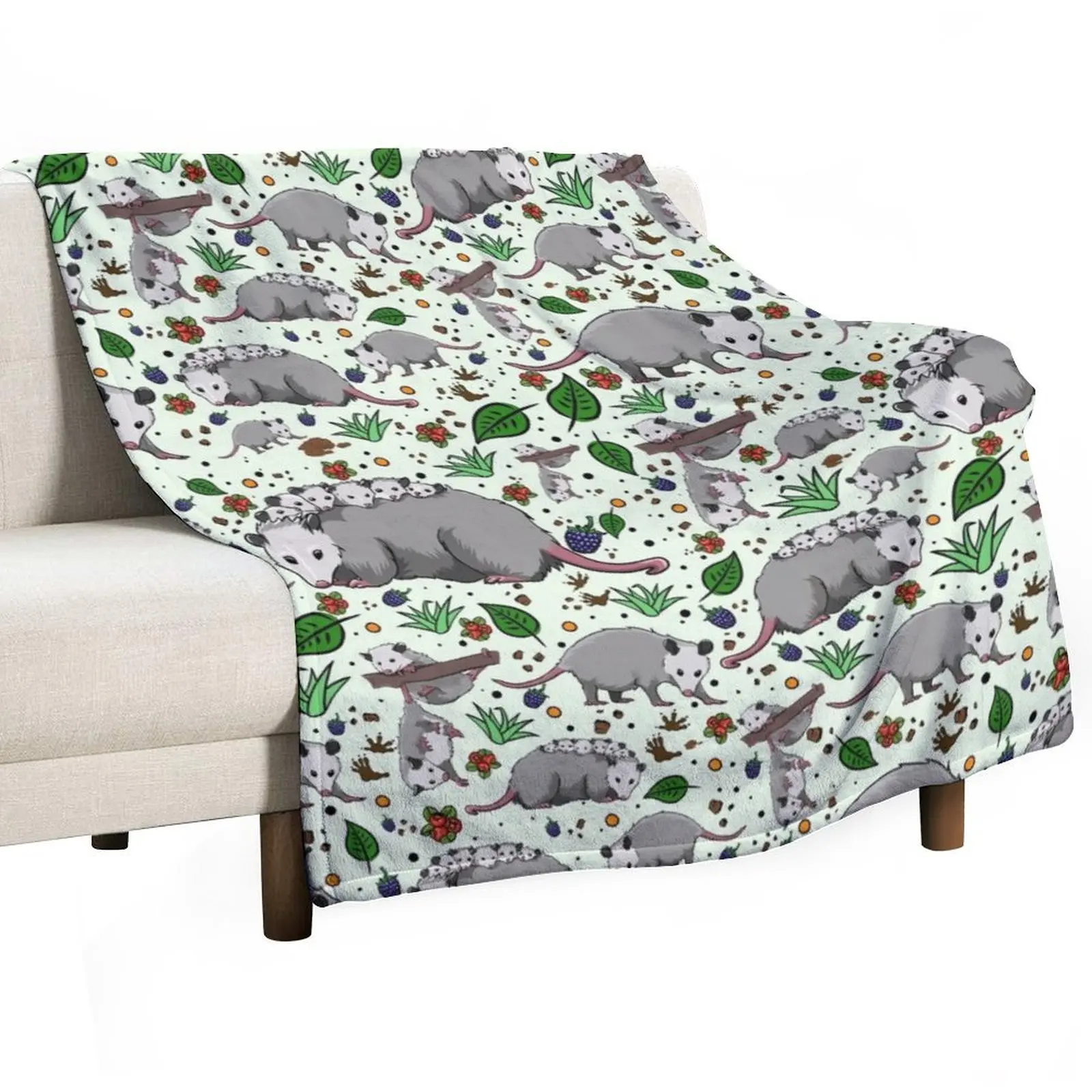 

Cute Opossum,possum Throw Blanket Kid'S Soft Plush Plaid Luxury Travel Blankets