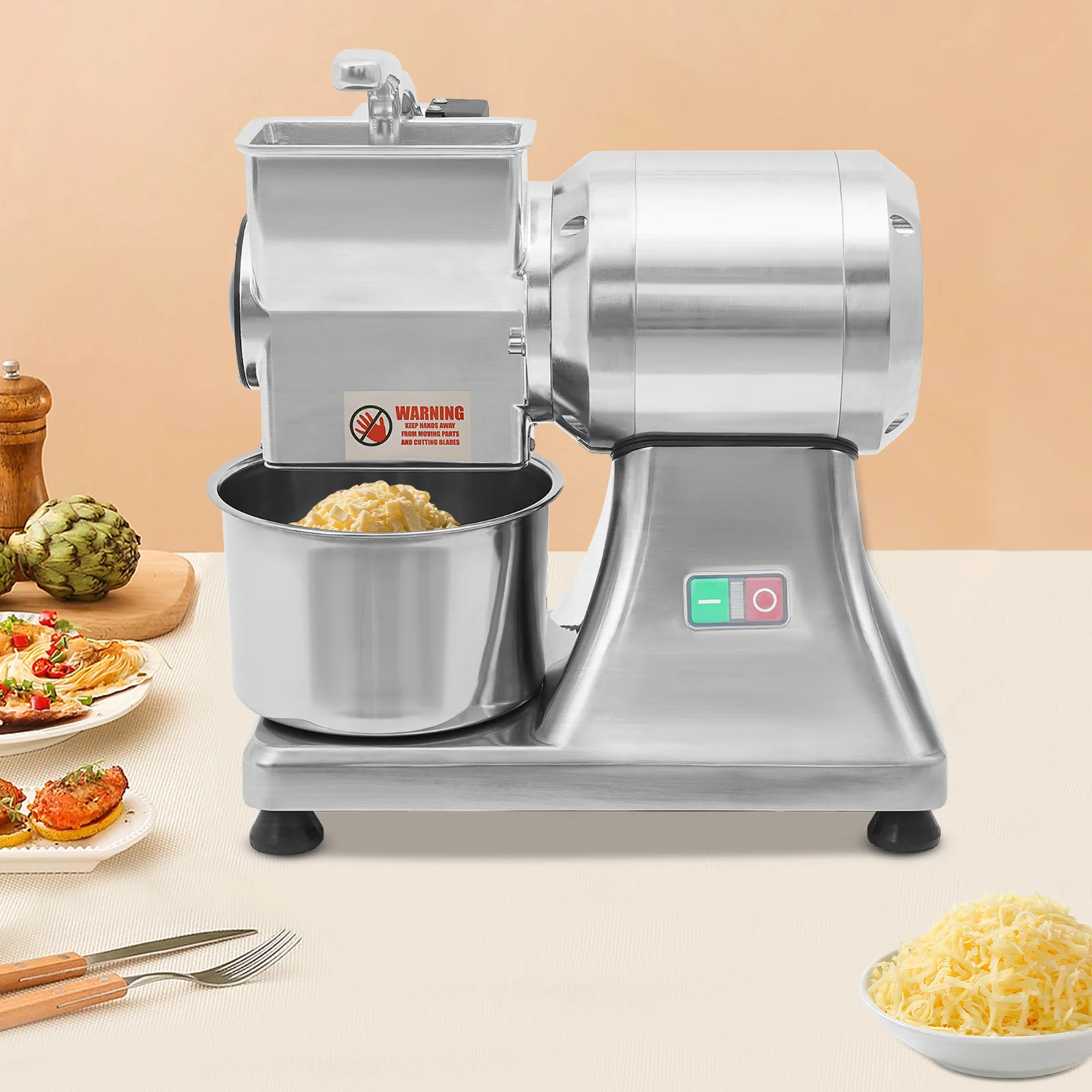 Rectificadora eléctrica de queso con cubo de acero inoxidable, trituradora comercial de nueces y pan, molino de migas de Chocolate y almendras