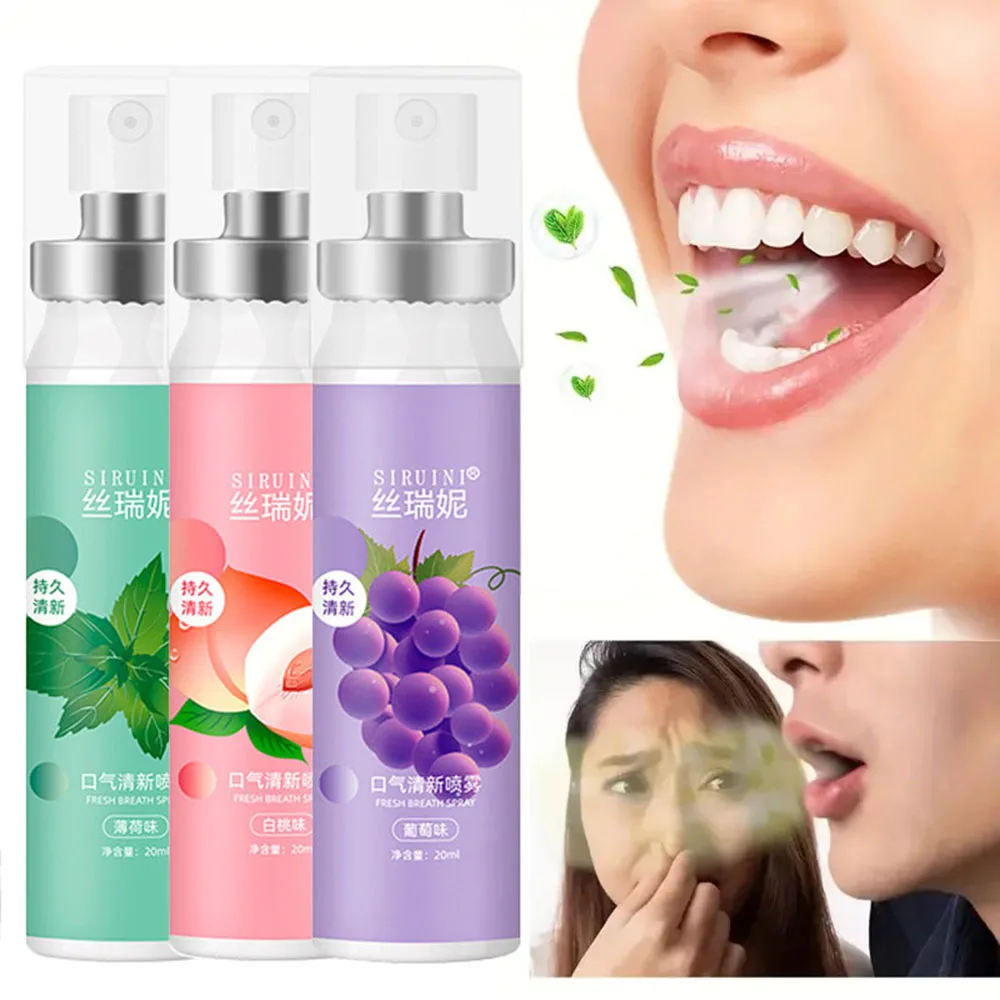 20ml Oral Fresh Spray Mouth Freshener Fruit Flavor Portable Mouth Freshener Fresh Breath Remove Oral Odor Smoke Oral Care