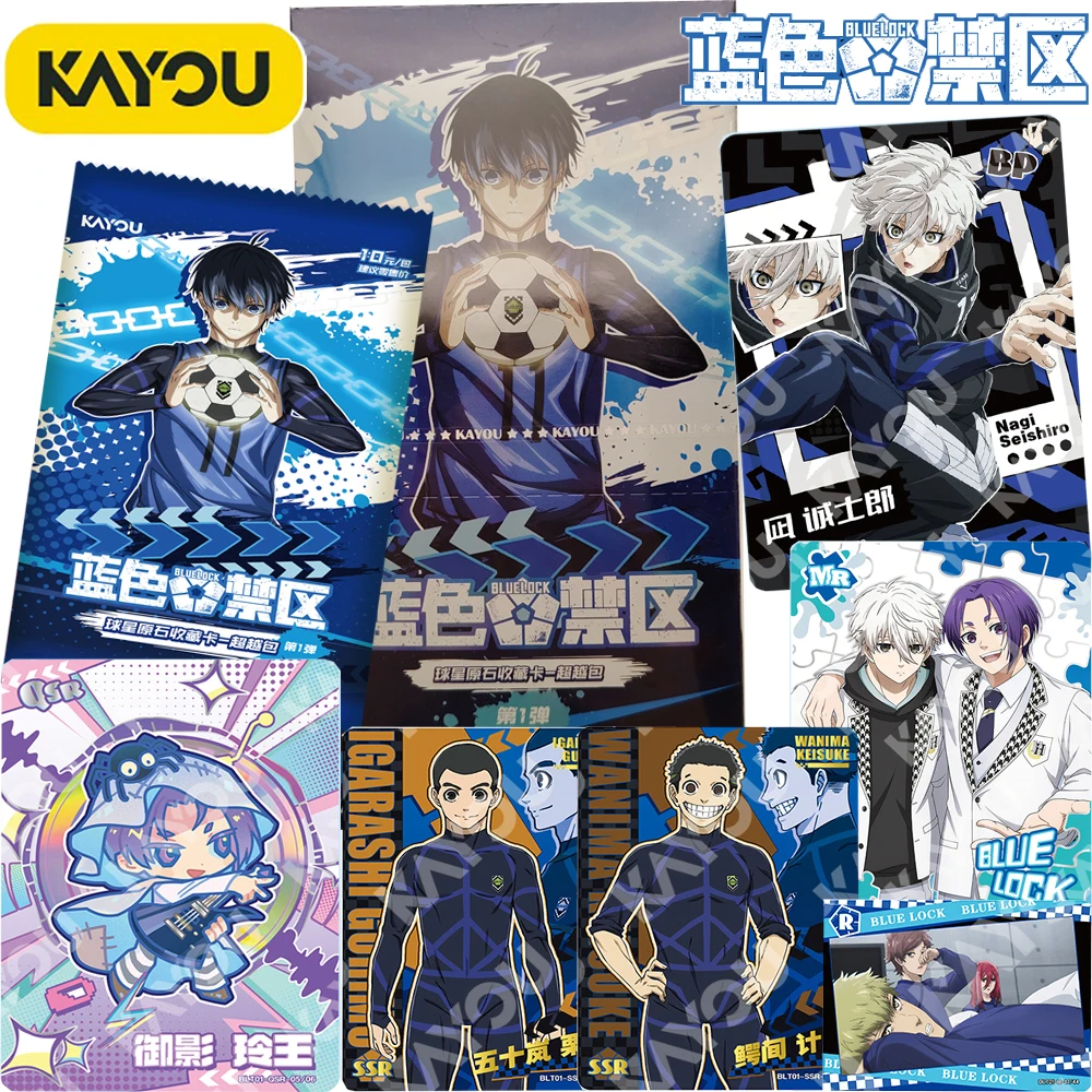new-official-kayou-japanese-anime-blue-lock-collection-card-classic-ip-protagonist-exquisite-craftsmanship-peripheral-cards-gift