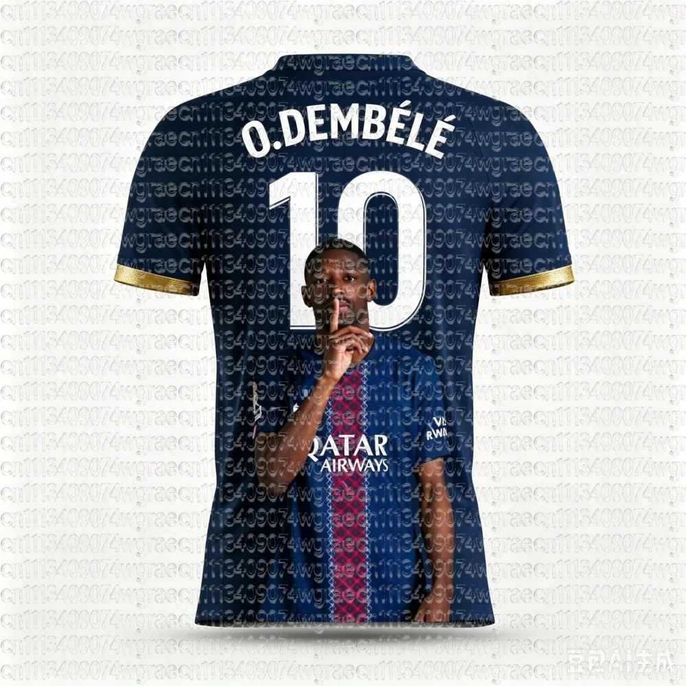 Dembele Style Sommer 3D-gedrucktes Familienkleidungs-Fußballtrikot-T-Shirt, schnell trocknend und atmungsaktiv, geeignet für den Außenbereich – Detail 8