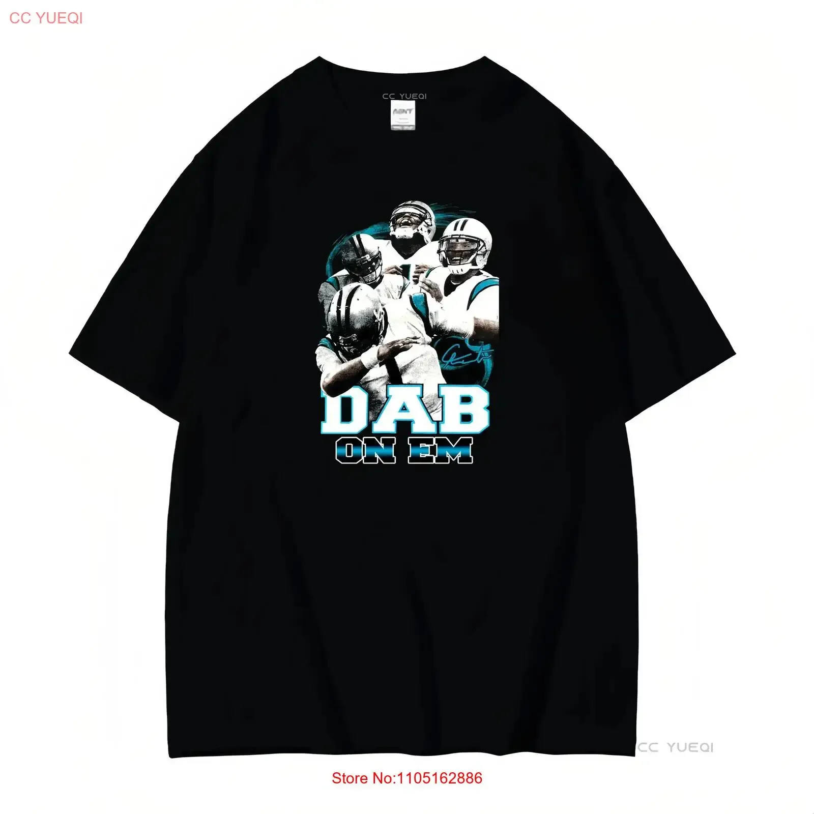 Alstyle Cam Newton Men's Size Large Solid Black  Dab On Em T Shirt vintage Washed Versatile graphic fashion designer clothes